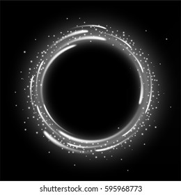 Round white light shiny with sparkles, Suitable for product advertising, product design, and other. Vector Illustration