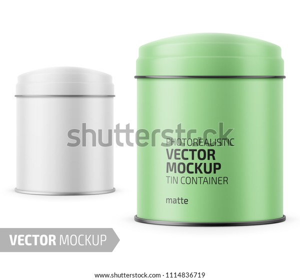 Download Round White Matte Tin Can Dome Stock Vector Royalty Free 1114836719