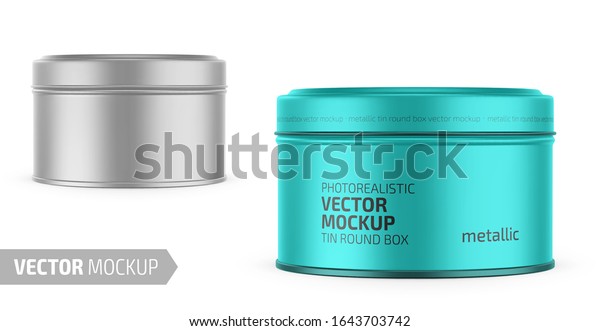 Download Round White Metallic Tin Round Box Stock Vector Royalty Free 1643703742