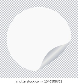 round white note paper on transparent background