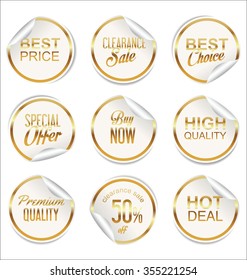 Round white paper sale sticker collection
