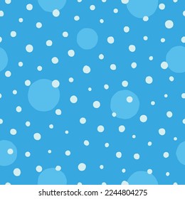 Round, white polka dot on blue background pattern.