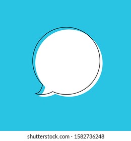 Round white speech bubble. Banner for business, marketing, text and advertising. Vector illustration.