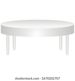 Round White Table Vector Illustration