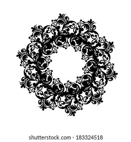round white vintage frame  background. Vector 