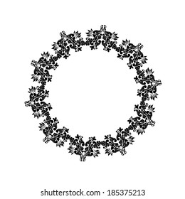 round white vintage frame background. Vector 