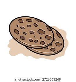 Runde Vollkornkekse, Vektorgrafik. Gesunde Snack Kekse Grafik für Bäckerei und Food Design