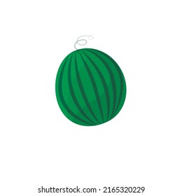 Runde ganze grüne Wassermelone. Vektorgrafik, Design-Element