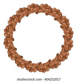 Round wide frame made of coffee beans.