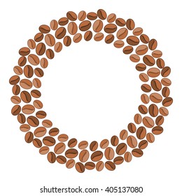 Round wide frame made of coffee beans.