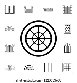 round window icon. Detailed set of Doors, gates and windows icons. Premium quality graphic design icon. One of the collection icons for websites, web design, mobile app on white background