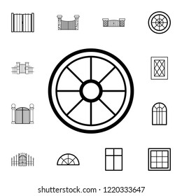 round window icon. Detailed set of Doors, gates and windows icons. Premium quality graphic design icon. One of the collection icons for websites, web design, mobile app on white background