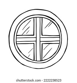 Round window vector illustration on white background