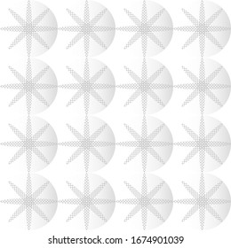 Round Wink Abstract Seamless Pattern. Circle White abstract seamless geometric background. Art style can be used in cover design, book design, poster, cd cover, flyer, website. Vector.