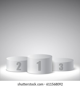 Round winners podium. Vector illustration