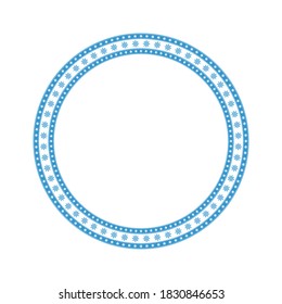 Round winter frame made of snowflakes. vector illustration