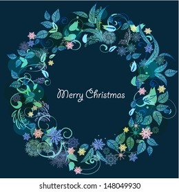 Round winter frame for your design