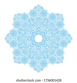 Round winter pattern decorative element. Vector illustration