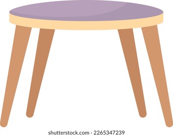 Round wood coffee table semi flat color vector object. Contemporary living room furniture. Editable icon. Full sized item on white. Simple cartoon spot illustration for web graphic design, animation