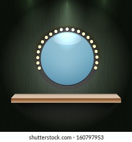 Round wood frame with copy space.