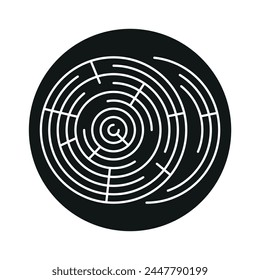 Round wood line black icon. Sign for web page, mobile app, button, logo. Vector isolated button. Editable stroke.