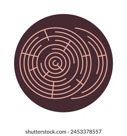 Round wood line black icon. Sign for web page, mobile app, button, logo. Vector isolated button. Editable stroke.