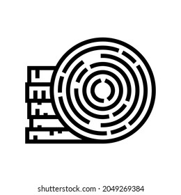 round wood line icon vector. round wood sign. isolated contour symbol black illustration