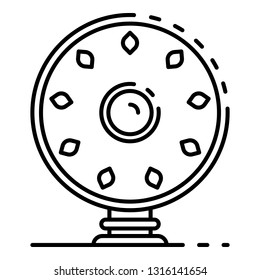 Round wood shield icon. Outline round wood shield vector icon for web design isolated on white background