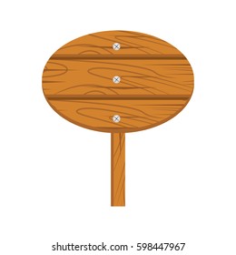 Round Wood Sign icon cartoon isolated on white background