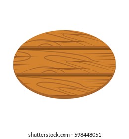 Round Wood Sign icon cartoon isolated on white background