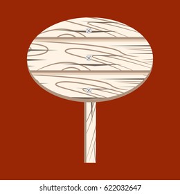Round Wood Sign icon cartoon isolated on white background