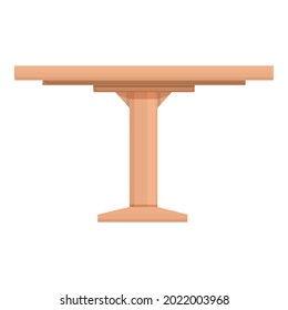 Round Wood Table Icon Cartoon Vector. Restaurant Table. Park Furniture