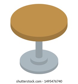 Round wood table icon. Isometric of round wood table vector icon for web design isolated on white background