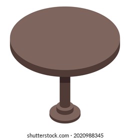 Round wood table icon. Isometric of round wood table vector icon for web design isolated on white background