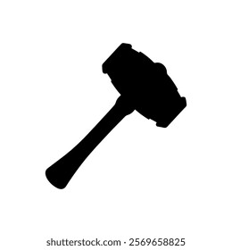 Round wooden mallet silhouette vector illustration design on white background.