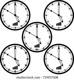 Round world currency clock