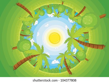 Round world vector illustration