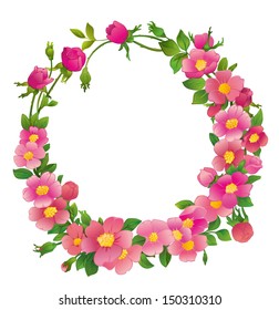 Round wreath of flowers