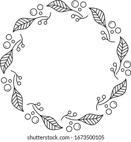 Round  wreath logo in outlines