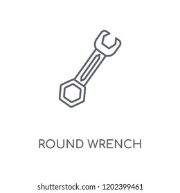 Round Wrench linear icon. Round Wrench concept stroke symbol design. Thin graphic elements vector illustration, outline pattern on a white background, eps 10.