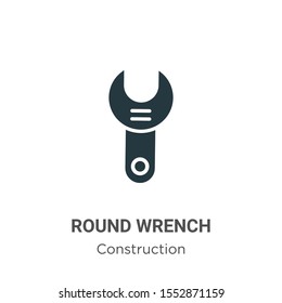 Round wrench vector icon on white background. Flat vector round wrench icon symbol sign from modern construction collection for mobile concept and web apps design.