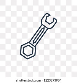 Round Wrench vector outline icon isolated on transparent background, high quality linear Round Wrench transparency concept can be used web and mobile