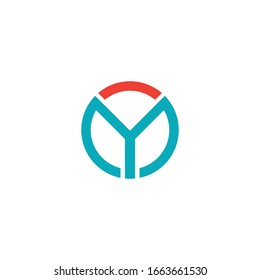 Round Y letter vector logo design.