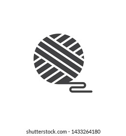 Round yarn spool vector icon. filled flat sign for mobile concept and web design. Knitting wool ball glyph icon. Symbol, logo illustration. Vector graphics