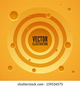 Round yellow banner. Vector illustration