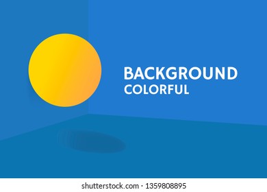 Round yellow and blue abstract background vector