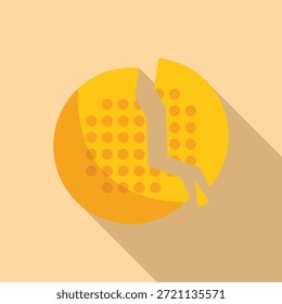 Rueda de queso amarillo redondo que se rompe en pedazos, perfecto para representar la fabricación de queso y productos lácteos