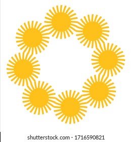 Round yellow frame. Vector illustration.