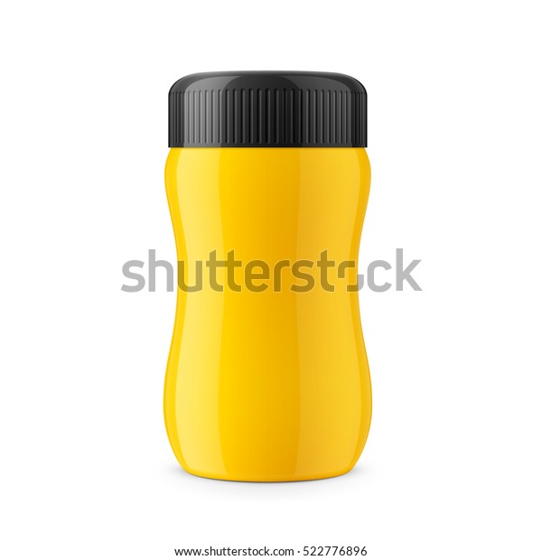 Download Round Yellow Glossy Plastic Jar Ribbed Stock Vector Royalty Free 522776896