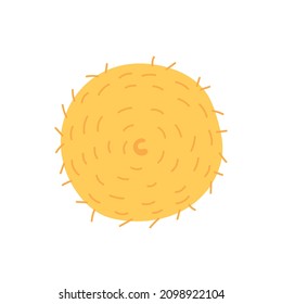 Round yellow haystack hand drawn naive art